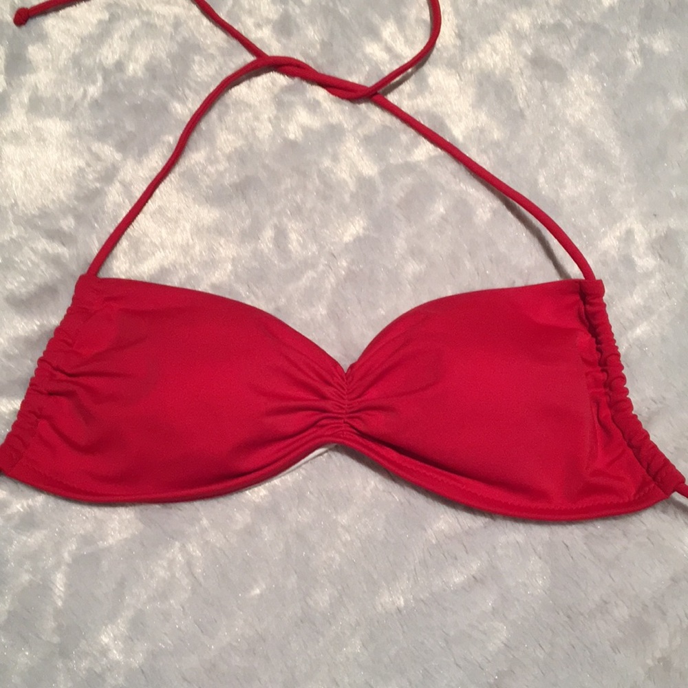 Victoria Secret red scrunch bathing suit top